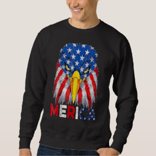 Us American Flag Patriotic 4th Of July Bald Eagle Sweatshirt