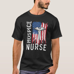 Us American Flag Patriotic Hospice Nurse T-Shirt