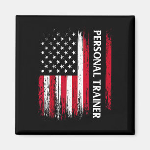 Us American Flag Personal Trainer Fitness Instruct Magnet