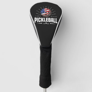 US American Flag Pickleball Player Golf Head Cover