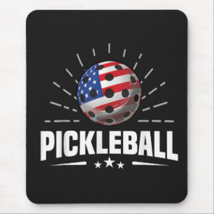 US American Flag Pickleball Player Mouse Mat