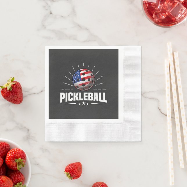 US American Flag Pickleball Player Napkin (Insitu)