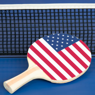 US / American Flag Ping Pong Paddle