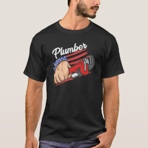 US American Flag Plumbing Pipefitter Patriotic P T-Shirt