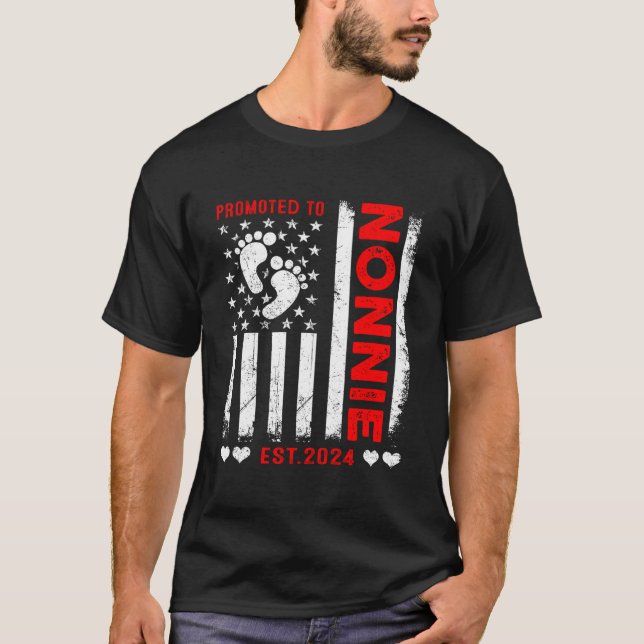 Us American Flag Promoted To Nonnie 2024 Mother'S  T-Shirt (Front)