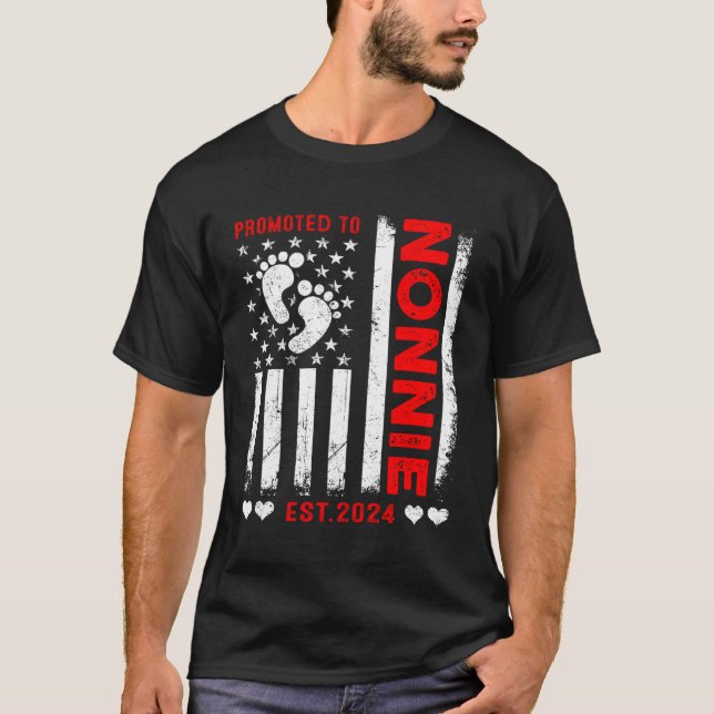 Us American Flag Promoted To Nonnie 2024 Mother'S  T-Shirt (Front)