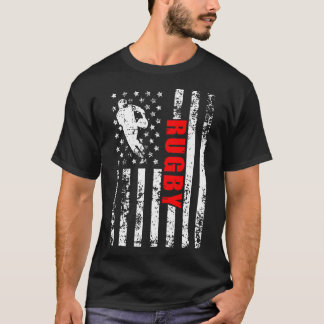 Us American Flag Rugby Patriotic Rugby  T-Shirt
