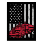 US American Flag Semi Truck Driver 18 Wheeler