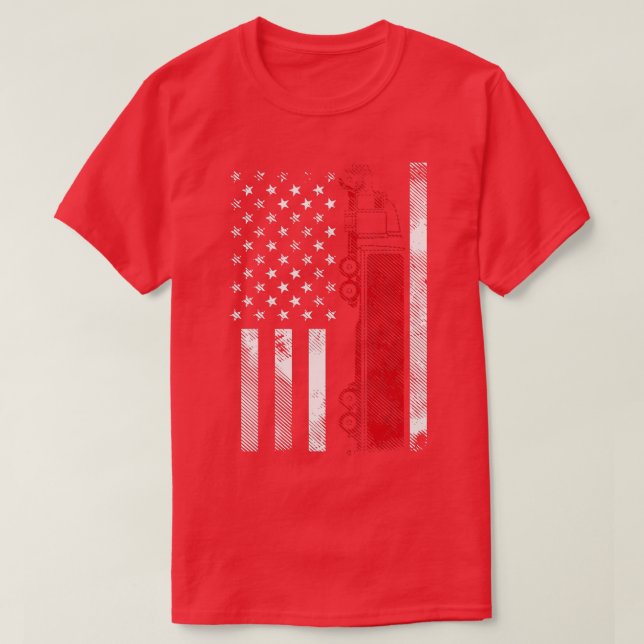 US American Flag Semi Truck Driver 18 Wheeler Truc T-Shirt (Design Front)
