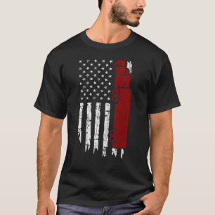 Us American Flag Semi Truck Driver 18 Wheeler Truc T-Shirt