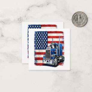 US American Flag Semi Truck Driver Card
