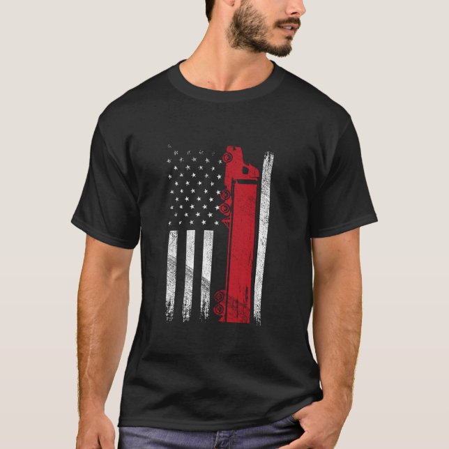 US American Flag Semi Truck Driver Patriotic Funny T-Shirt (Front)