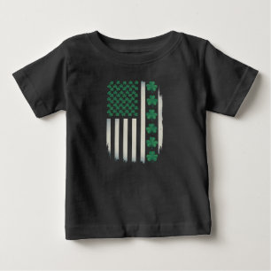 US American Flag Shamrocks St Patricks Day America Baby T-Shirt
