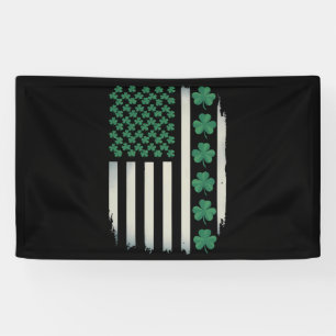 US American Flag Shamrocks St Patricks Day America Banner