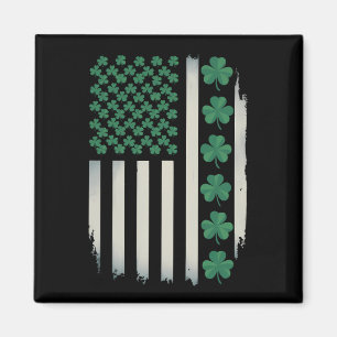 US American Flag Shamrocks St Patricks Day America Magnet