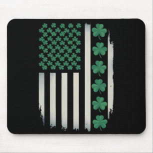 US American Flag Shamrocks St Patricks Day America Mouse Mat