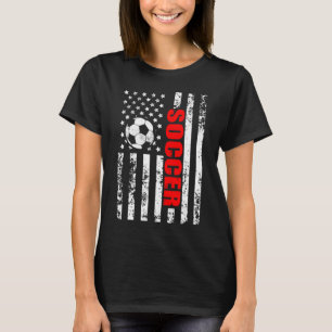 US American Flag Soccer Patriotic Soccer T-Shirt