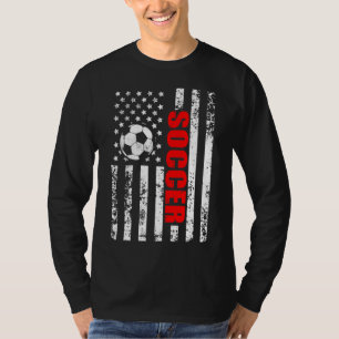US American Flag Soccer Patriotic Soccer T-Shirt