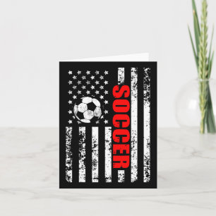 Us American Flag Soccer Patriotic Soccer Women Gir Card