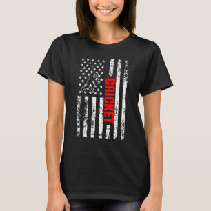US American Flag Sports Patriotic Cricket T-Shirt