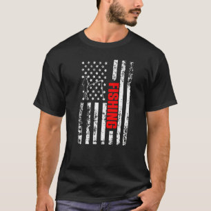 US American Flag Sports Patriotic Fishing Premium T-Shirt