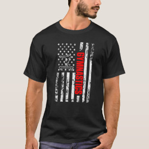 US American Flag Sports Patriotic Gymnastics Premi T-Shirt