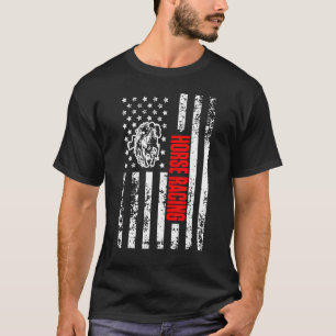 US American Flag Sports Patriotic Horse Racing T-Shirt