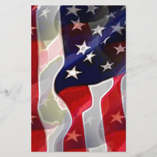 US American Flag Stationery (Front)