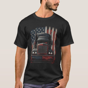 US American Flag Trucker Truck Driver T-Shirt