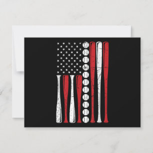 US American Flag Vintage Baseball Flag 4th Of July Holiday Card