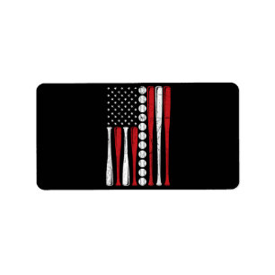 US American Flag Vintage Baseball Flag 4th Of July Label