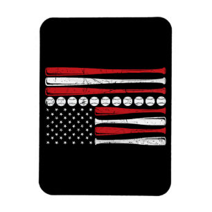 US American Flag Vintage Baseball Flag 4th Of July Magnet