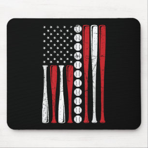 US American Flag Vintage Baseball Flag 4th Of July Mouse Mat