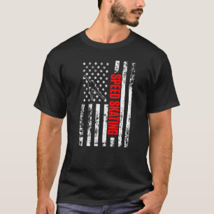 US American Flag Winter Sports Patriotic Speed Ska T-Shirt