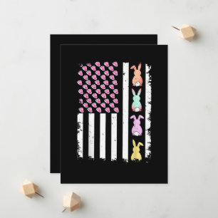 US American Flag with Bunny for Easter Day Announcement