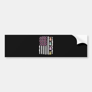 US American Flag with Bunny for Easter Day Bumper Sticker