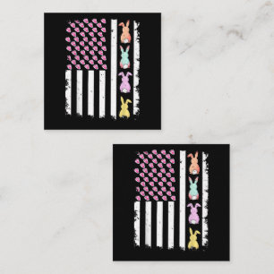 US American Flag with Bunny for Easter Day Enclosure Card