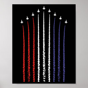 Us American Flag With Fighter Jets For 4th Of July Poster