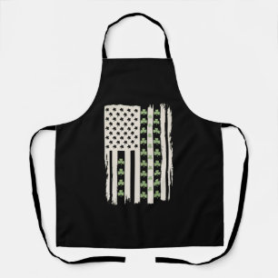 US American Flag With Shamrocks for St Patricks Apron
