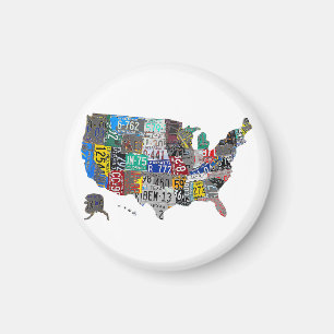 US American United States Map Flag License Plate A Magnet
