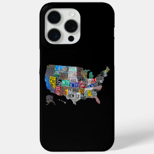 US American United States Map Flag License Plate iPhone 15 Pro Max Case