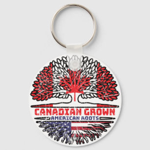 US American USA United States Canadian Canada Tree Key Ring