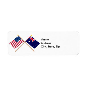 US and Australia Crossed Flags