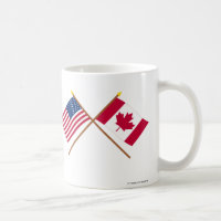 US and Canada Crossed Flags