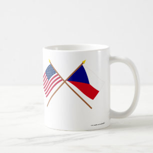 US and Czech Republic Crossed Flags Coffee Mug