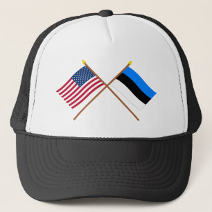 US and Estonia Crossed Flags Trucker Hat