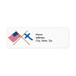 US and Finland Crossed Flags