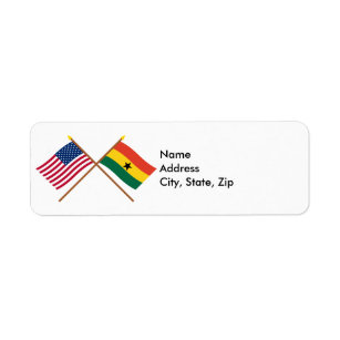US and Ghana Crossed Flags