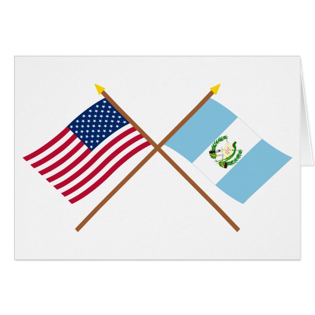 US and Guatemala Crossed Flags (Front Horizontal)