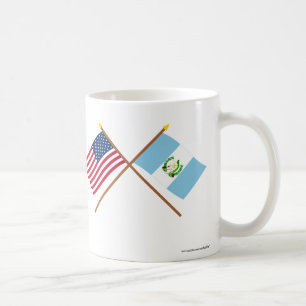 US and Guatemala Crossed Flags Coffee Mug